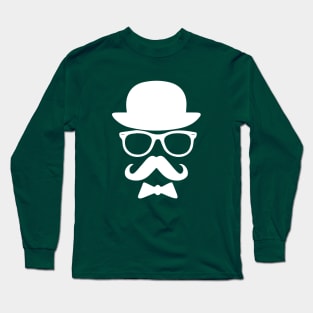 Hat, Glasses, Mustache, and Bow Tie Long Sleeve T-Shirt